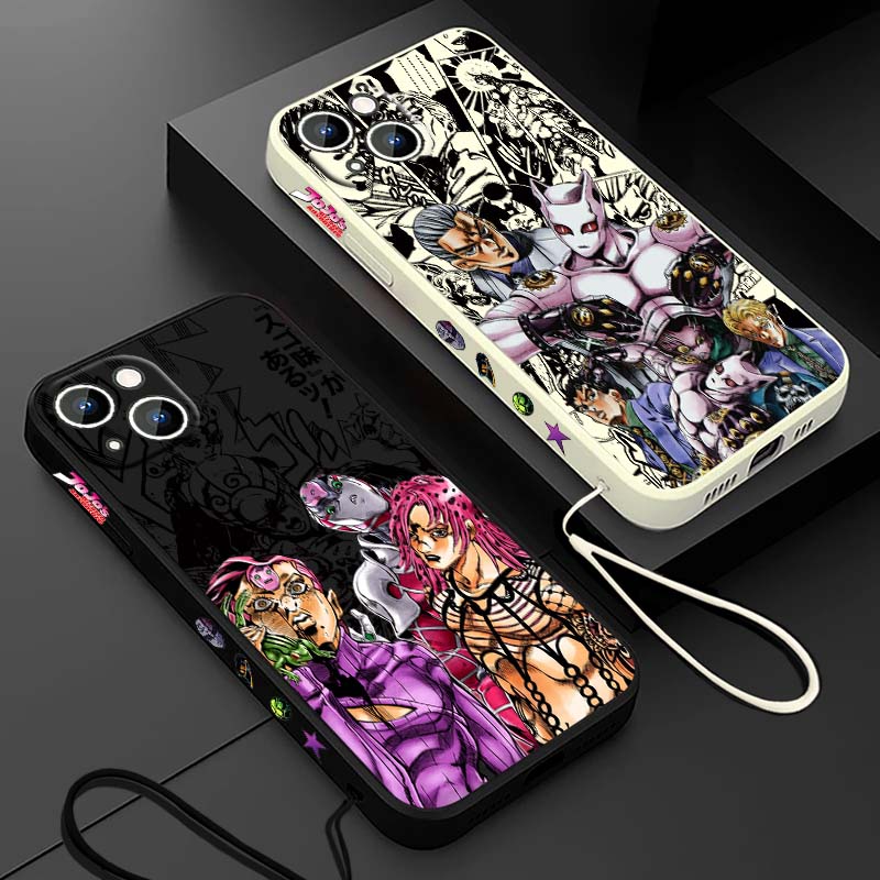 Apple Iphone 16 - جراب هاتف سائل بتصميم أنمي JOJO