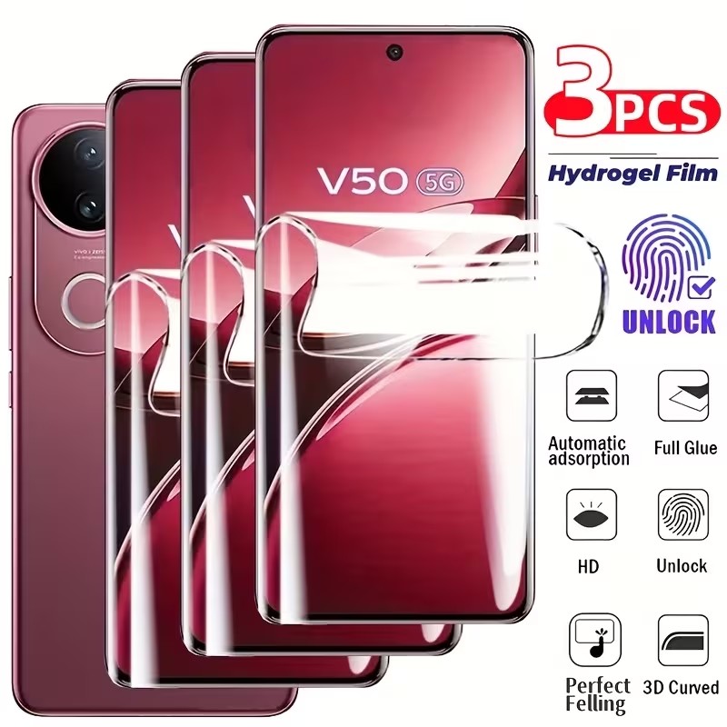 Vivo V40 - 3 قطع من فيلم الهيدروجيل لحماية